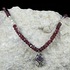 garnet and amethyst necklace