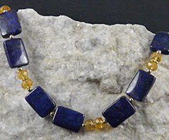 lapis and citrine handcrafted necklace